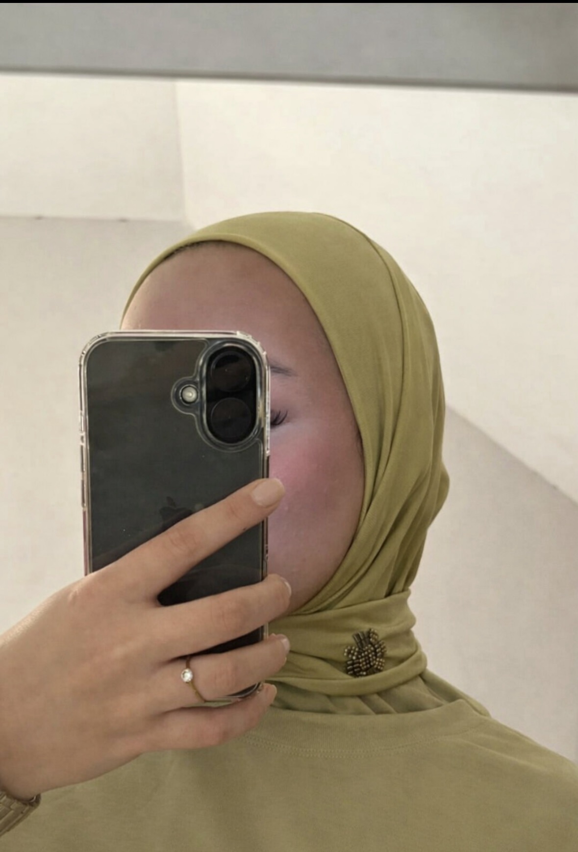 Hijab cagoule à boutons en jersey – Pistachio – Image 2