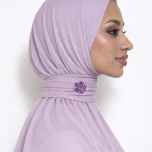 Hijab cagoule à boutons en jersey – Pink