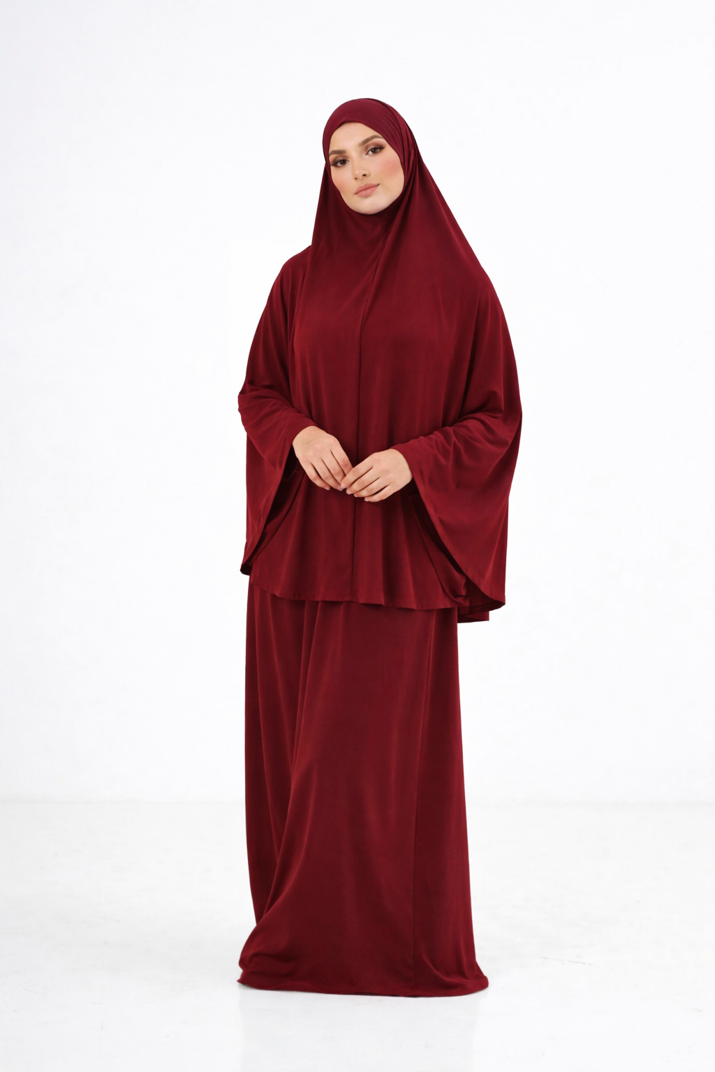 Ensemble Khimar & Abaya – Collection SIGNATURE - Burgundy – Image 2