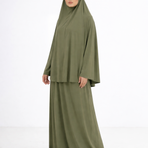 Ensemble Khimar & Abaya – Collection SIGNATURE - Olive Green