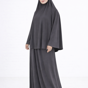 Ensemble Khimar & Abaya – Collection SIGNATURE - Dark Grey